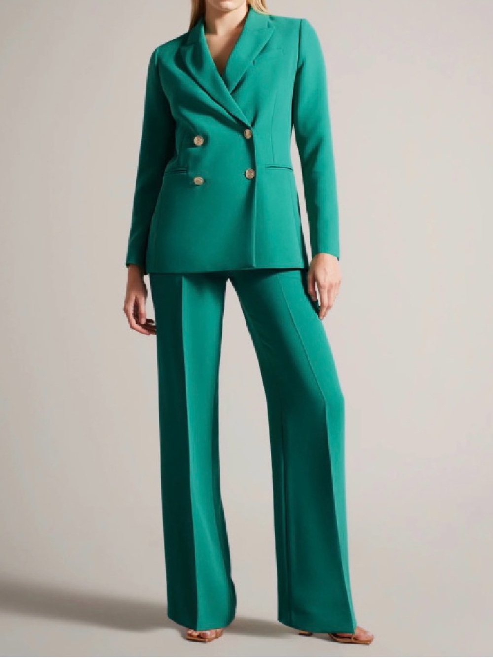 NWT Emerald Green High Waist Wide Leg Trousers US Size 6 - Ted Baker Size 2